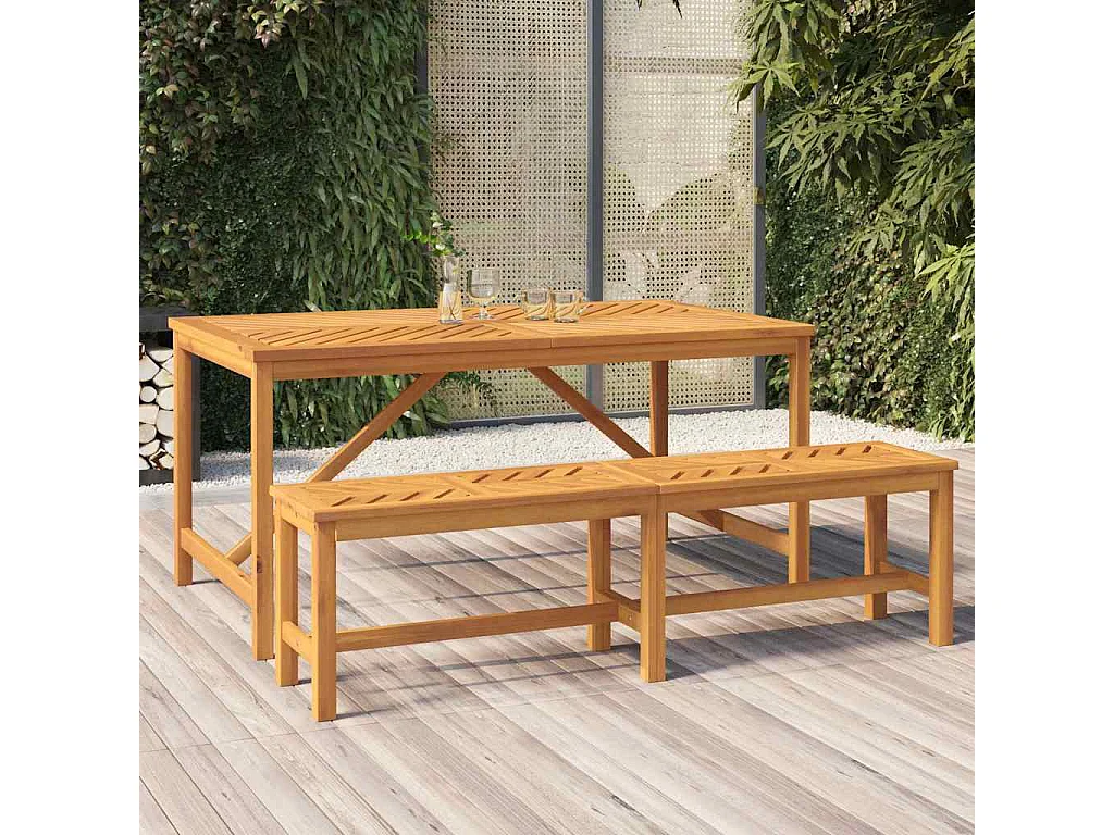 Tavolo da Pranzo da Giardino 150x90x74 cm Legno Massello Acacia