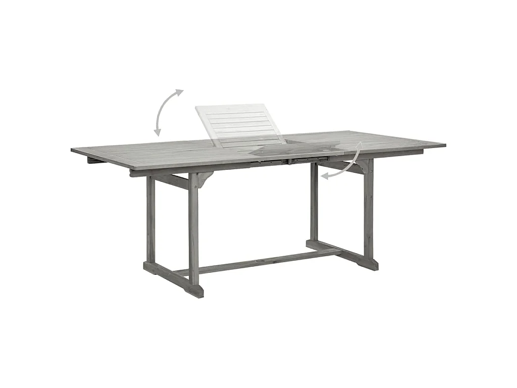 Tavolo da Pranzo per Esterni (150-200)x100x75cm Massello Acacia