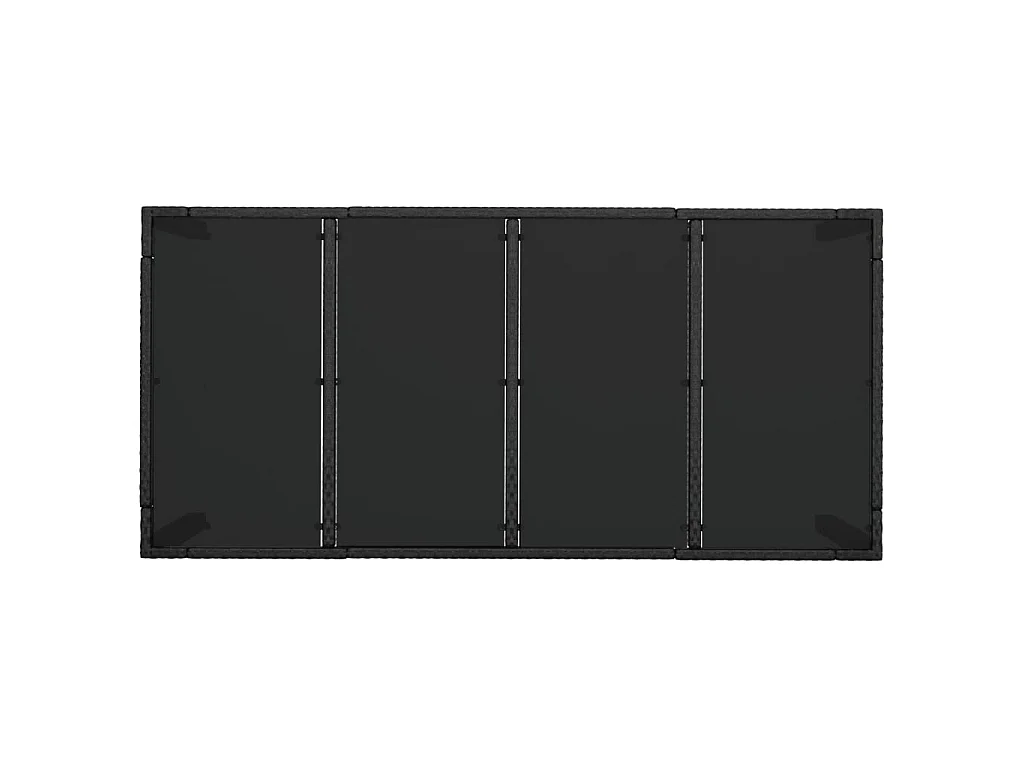 Tuintafel met glazen blad 190x90x75 cm poly rattan zwart