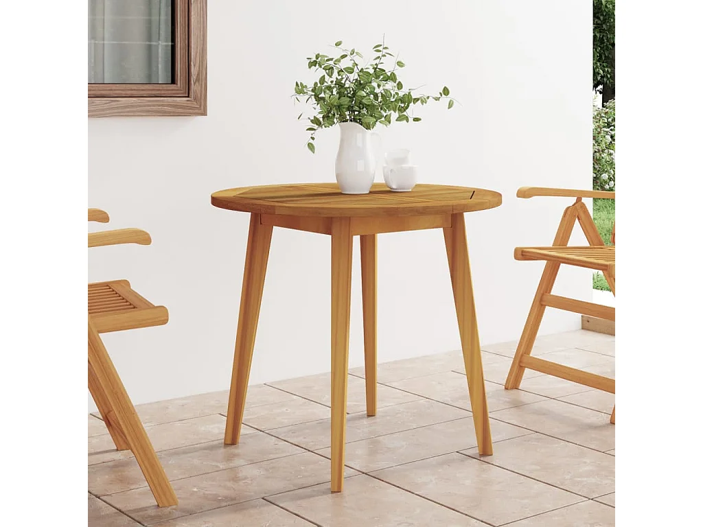 Table de jardin Ø85x75 cm Bois d'acacia solide
