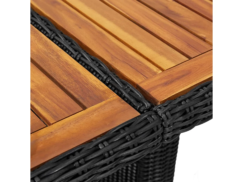 Table à manger de jardin Noir 200x100x74 cm Résine tressée