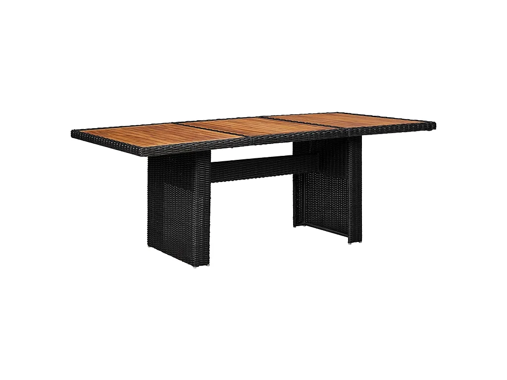 Table à manger de jardin Noir 200x100x74 cm Résine tressée