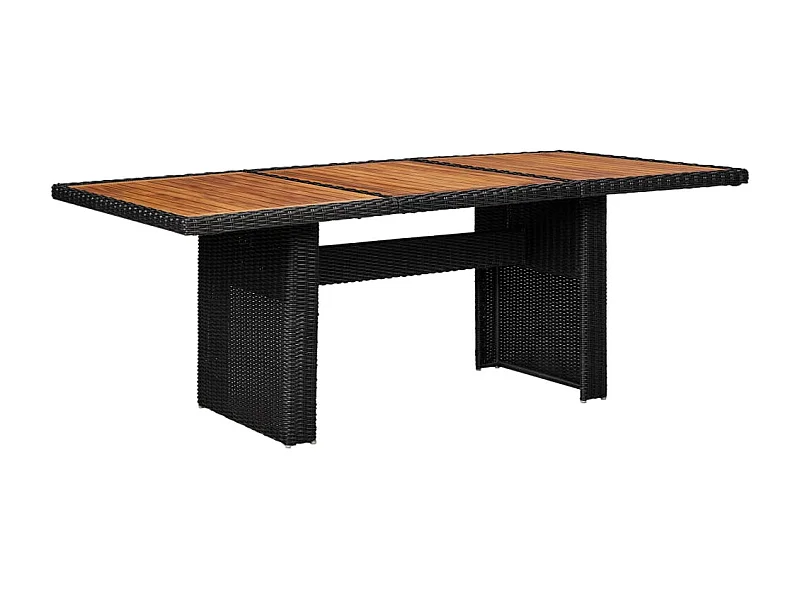 Mesa de jantar jardim 200x100x74 cm vime PE preto