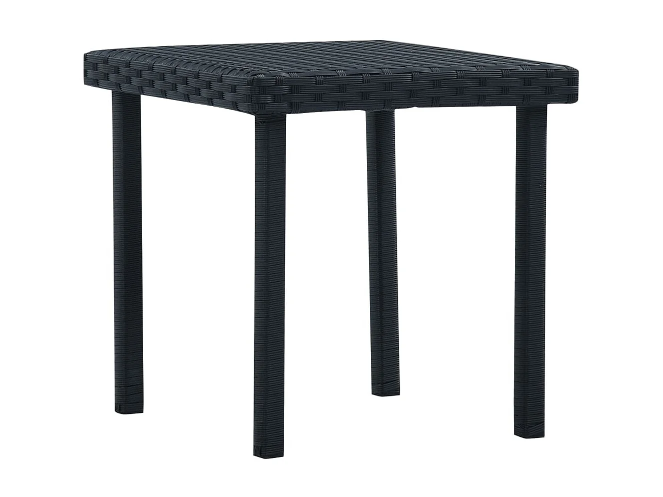 Tuintheetafel 40x40x40 cm poly rattan zwart