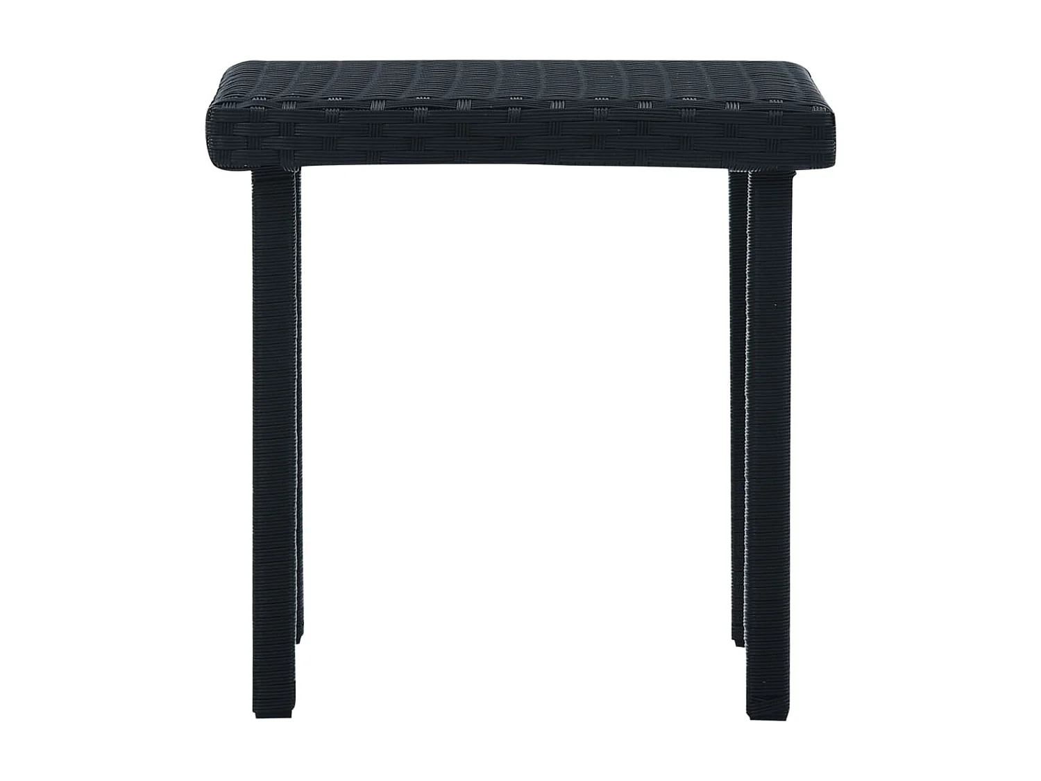 Tuintheetafel 40x40x40 cm poly rattan zwart