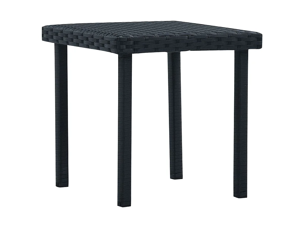 Tuintheetafel 40x40x40 cm poly rattan zwart
