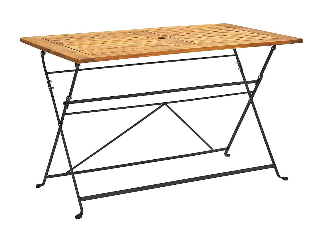 Tavolo da Giardino Pieghevole 120x70x74cm in Massello di Acacia