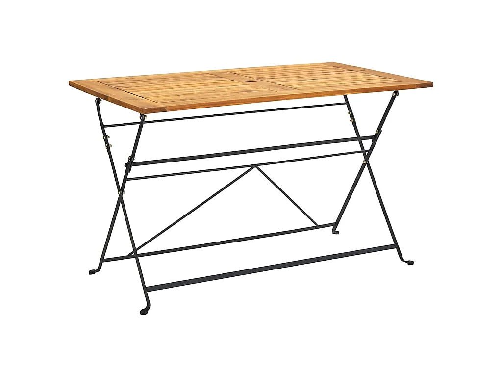 Tavolo da Giardino Pieghevole 120x70x74cm in Massello di Acacia