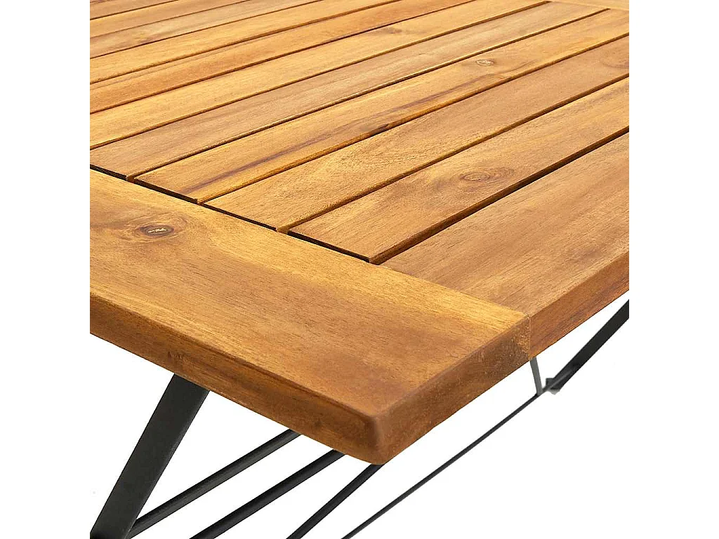 Tavolo da Giardino Pieghevole 120x70x74cm in Massello di Acacia