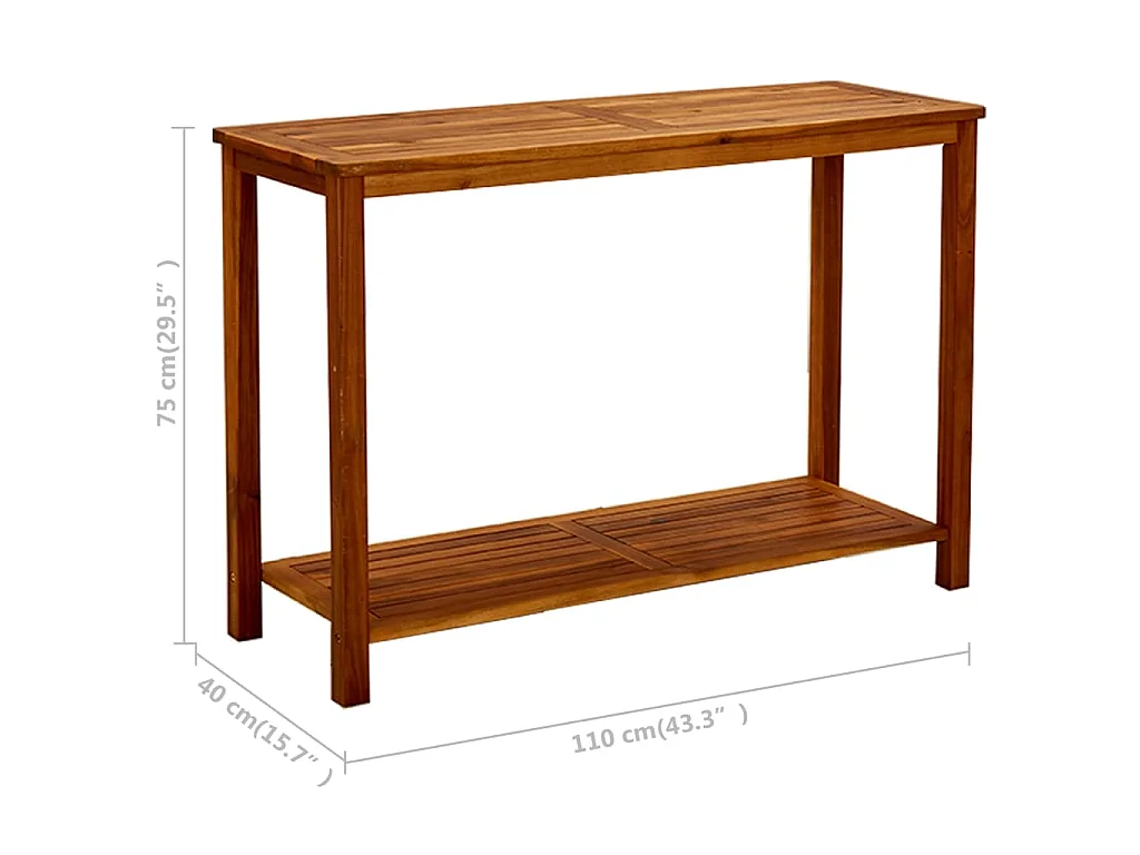 Tuinwandtafel 110x40x75 cm massief acaciahout