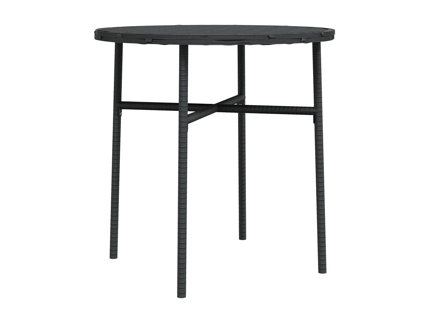 Salontafel 45 cm poly rattan zwart