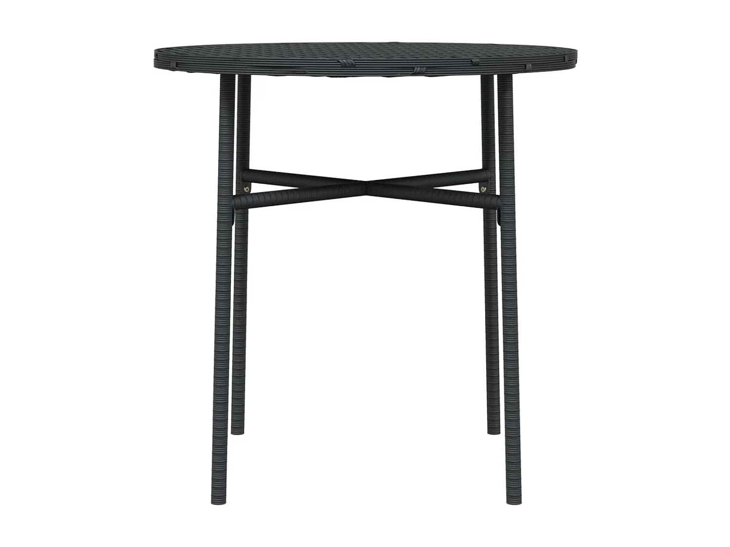 Salontafel 45 cm poly rattan zwart