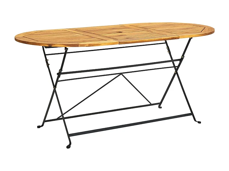 Tavolo da Giardino 160x85x74 cm Legno Massello di Acacia Ovale