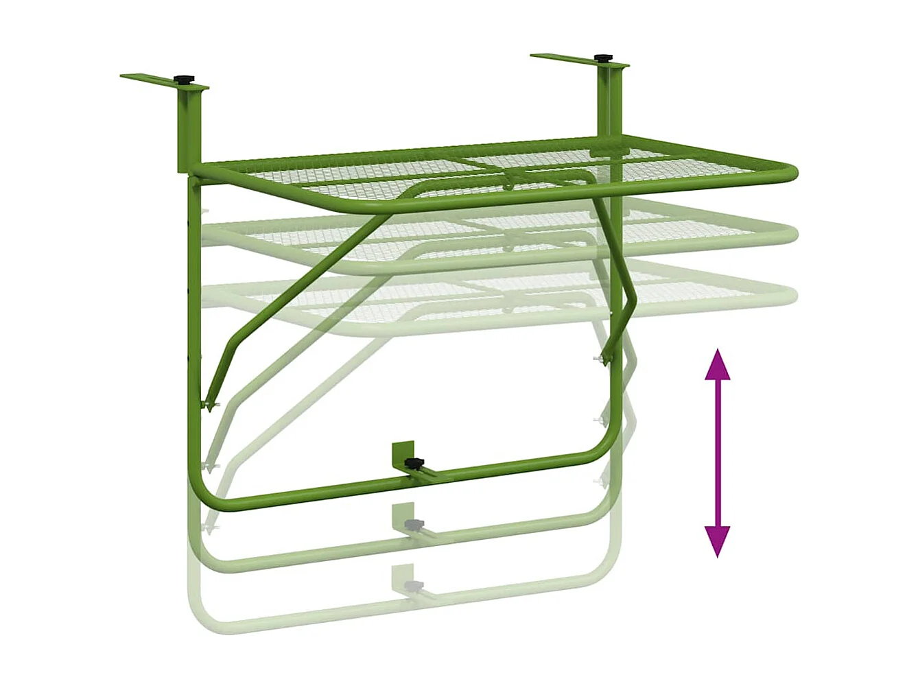 Balkontafel 60x40 cm staal groen