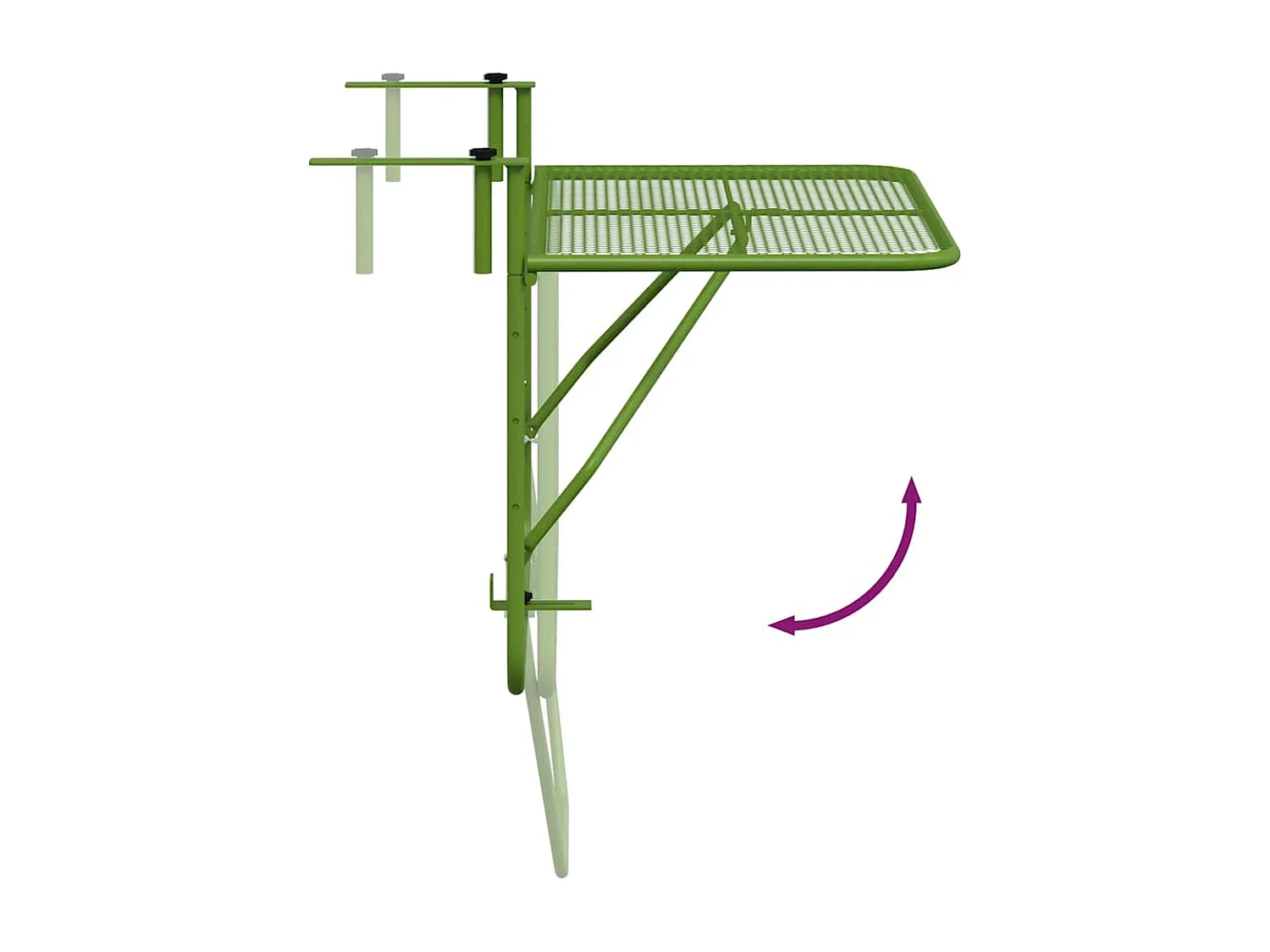 Balkontafel 60x40 cm staal groen