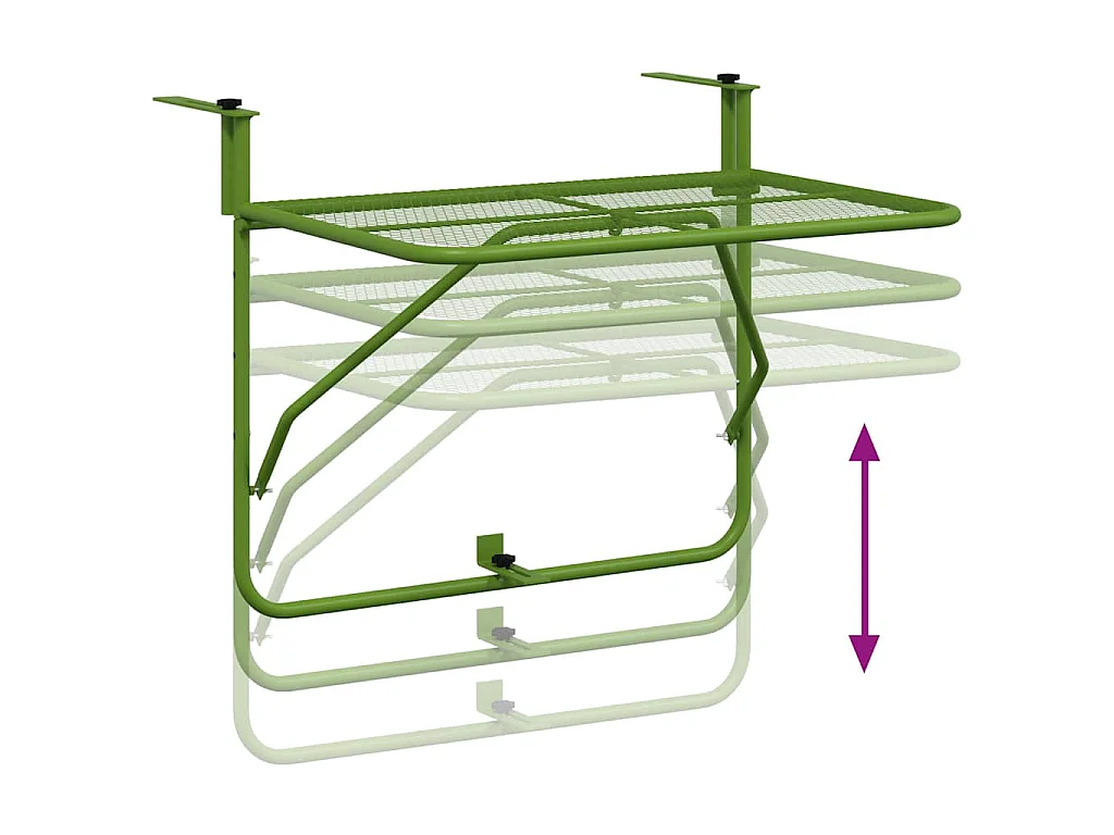 Table de balcon Vert 60x40 cm Acier