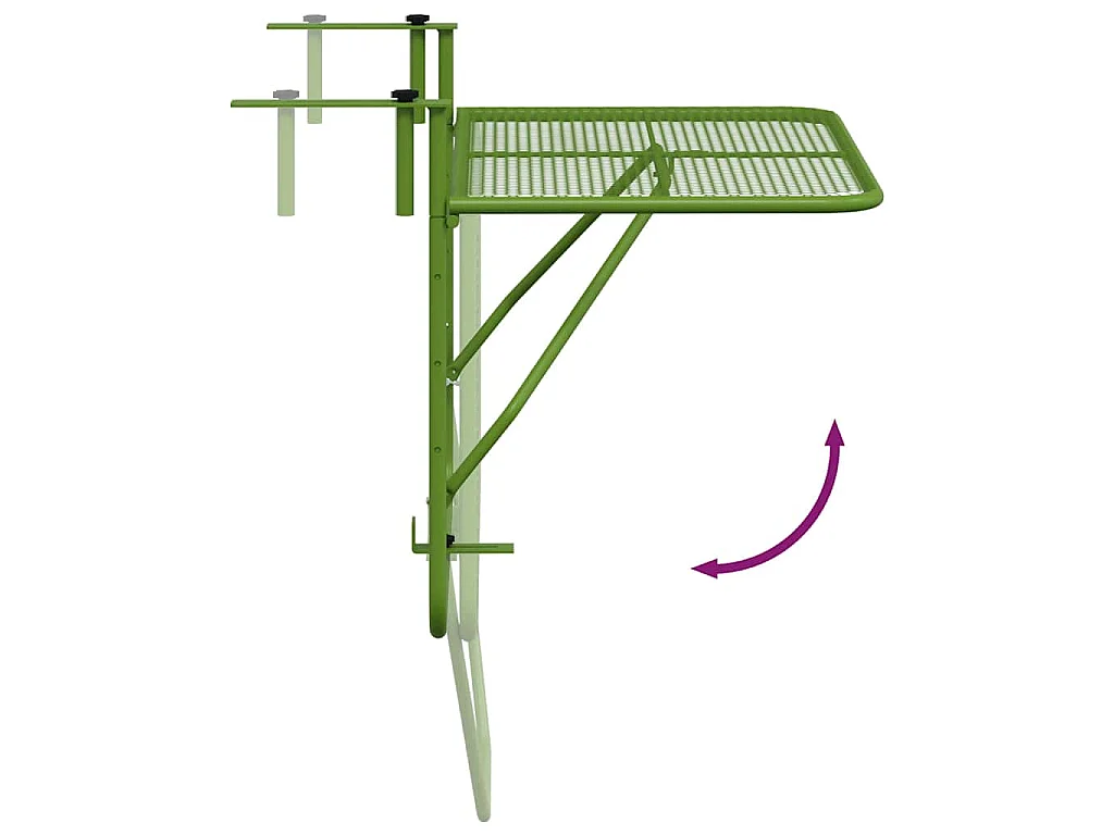 Table de balcon Vert 60x40 cm Acier
