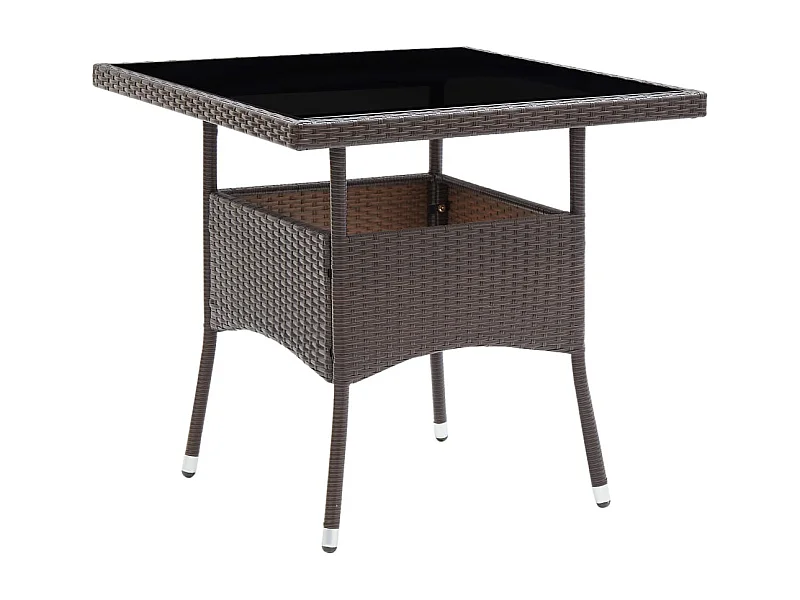 Tuintafel poly rattan bruin