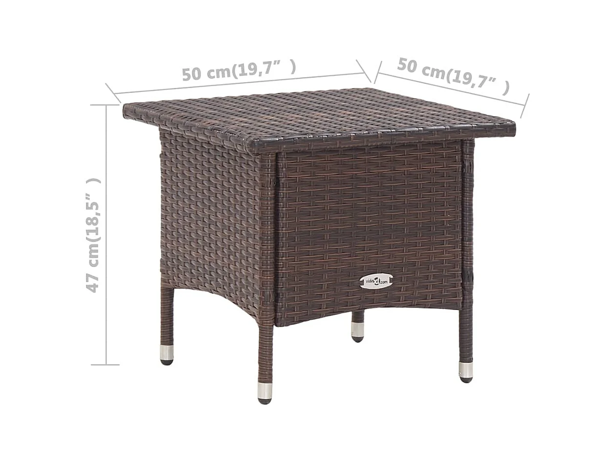 Table à thé Marron 50x50x47 cm Résine tressée
