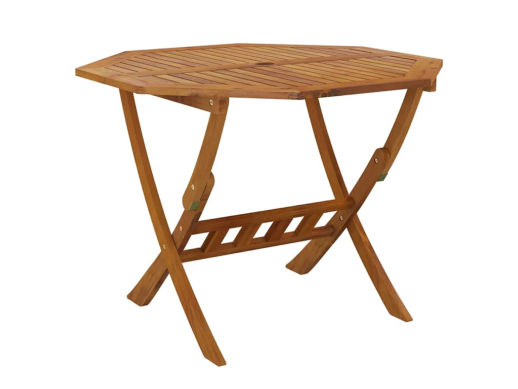 Tavolo da Giardino Pieghevole 90x75 cm Legno Massello di Acacia