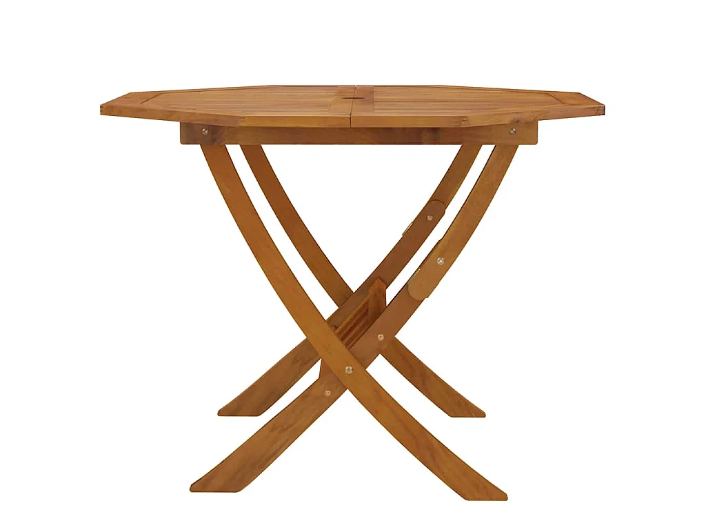 Tavolo da Giardino Pieghevole 90x75 cm Legno Massello di Acacia