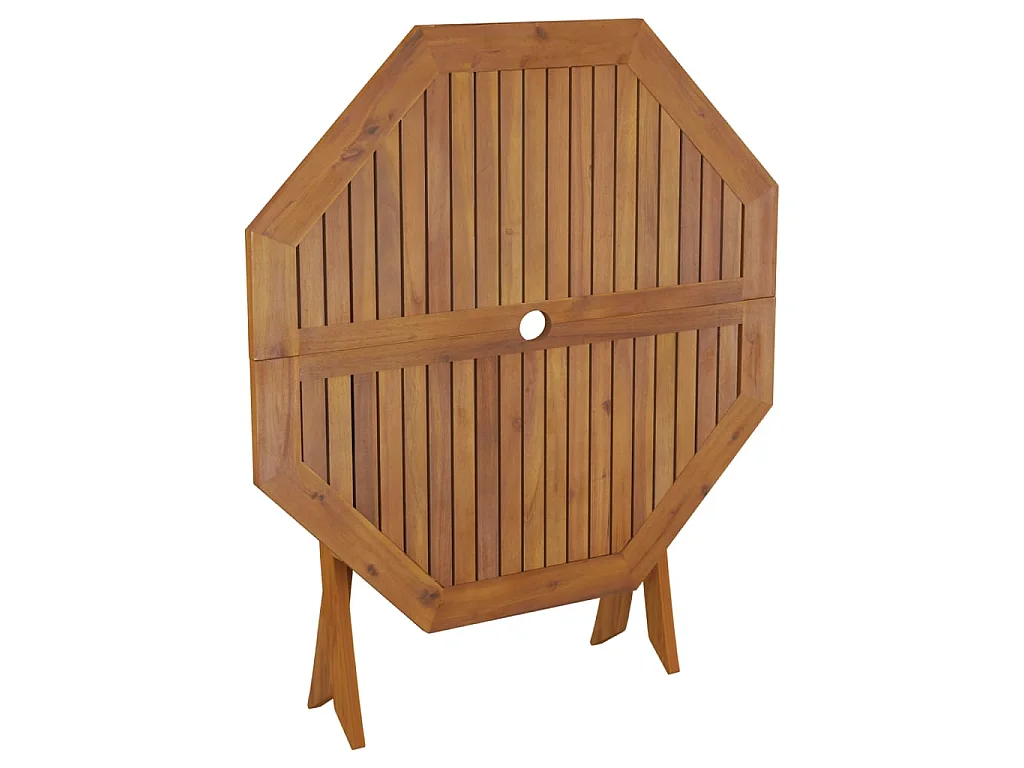 Tavolo da Giardino Pieghevole 90x75 cm Legno Massello di Acacia