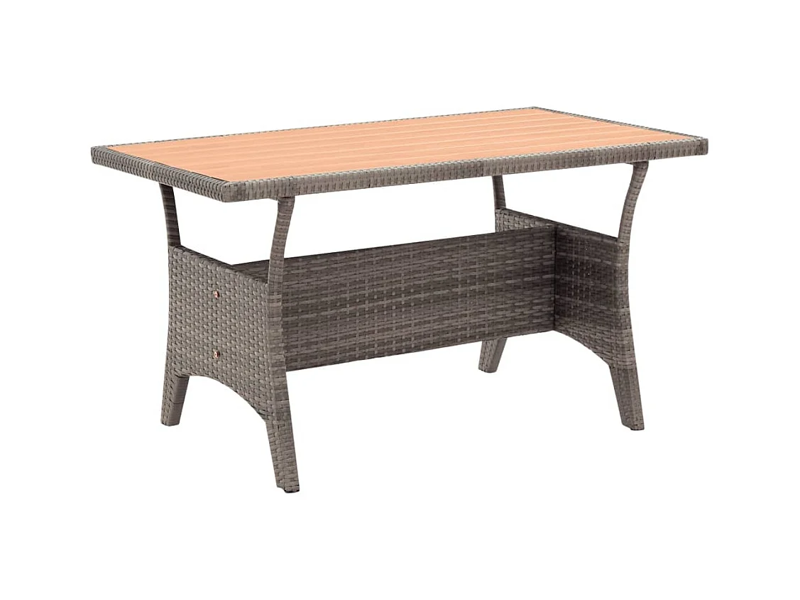 Table de jardin Gris 120x70x66 cm Résine tressée