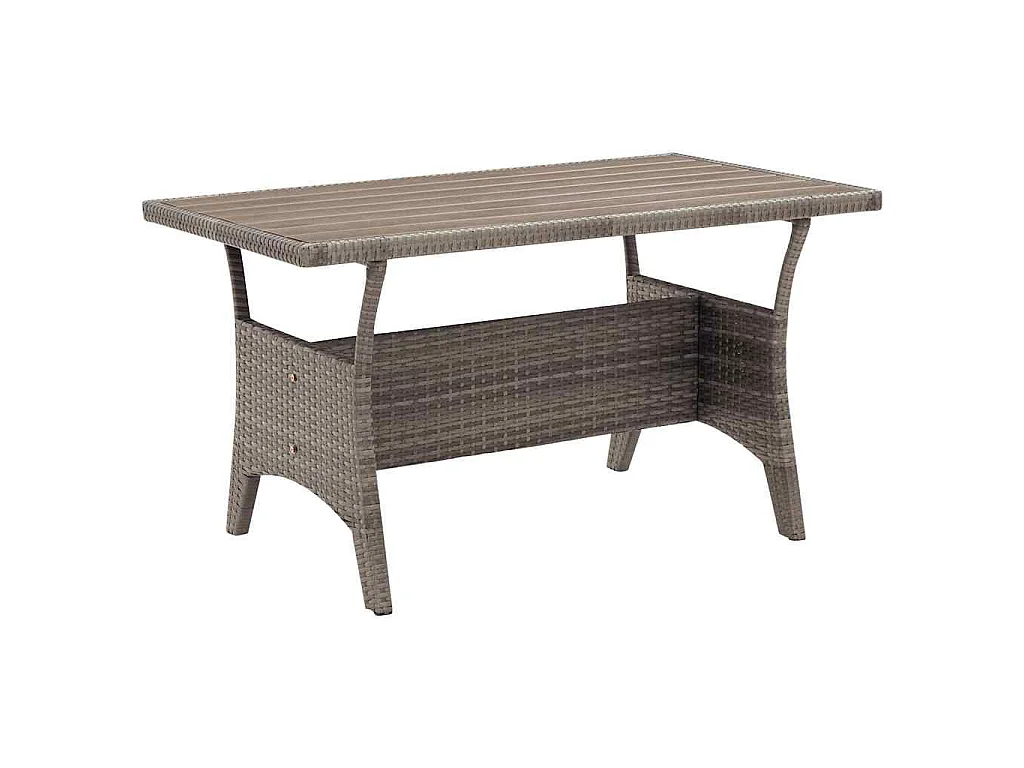 Tavolo da Giardino Grigio 120x70x66 cm in Polyrattan