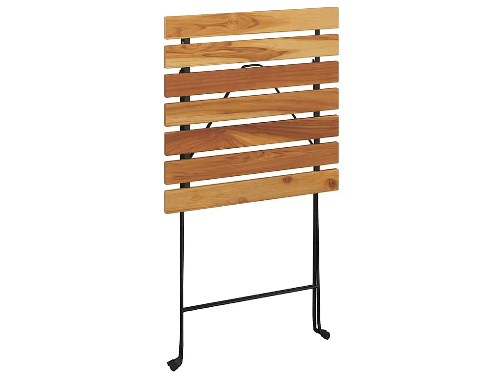 Table de bistro pliante 55x54x71cm Bois de teck solide et acier