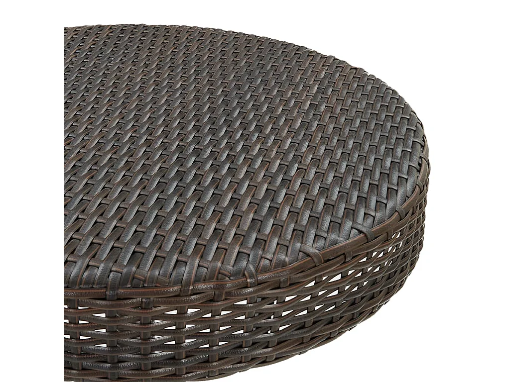 Table de jardin Marron 75,5x106 cm Résine tressée