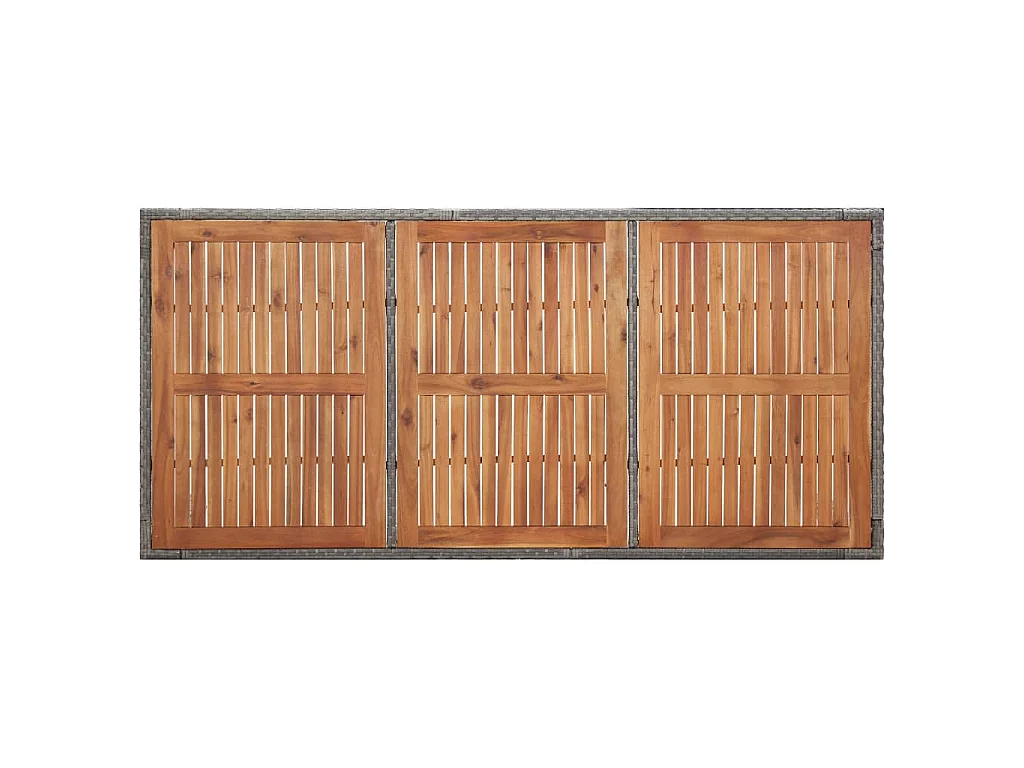 Tuintafel 200x150x74 cm poly rattan en massief acaciahout grijs