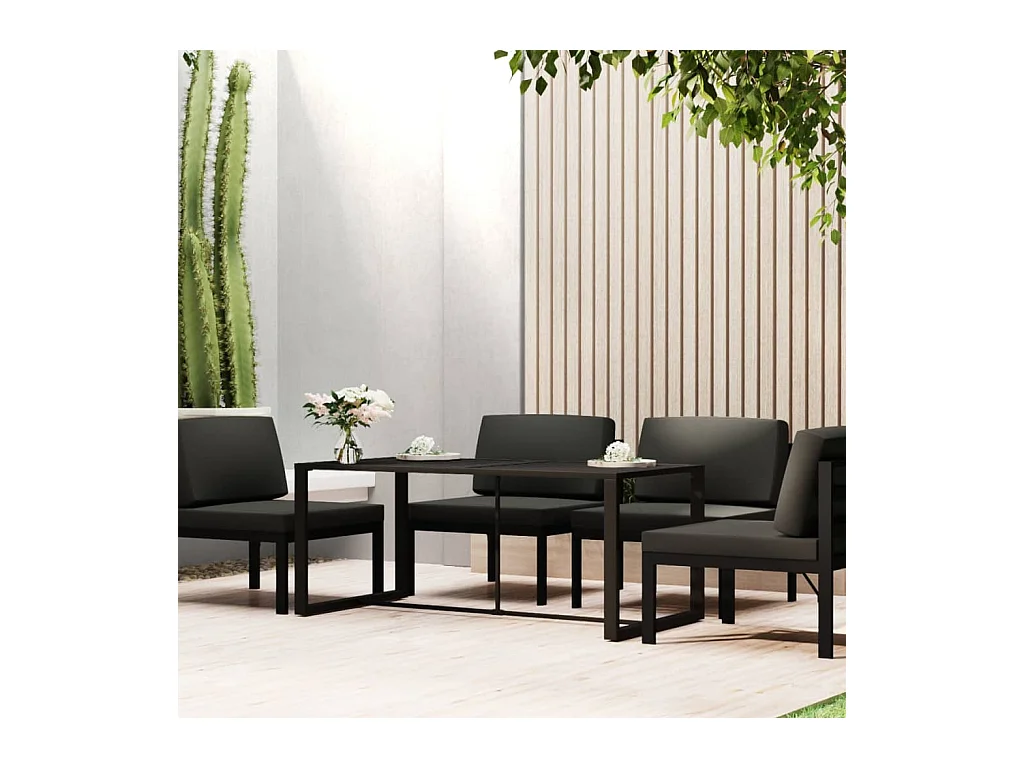 Garten-Esstisch Anthrazit 120x60x66 cm Aluminium