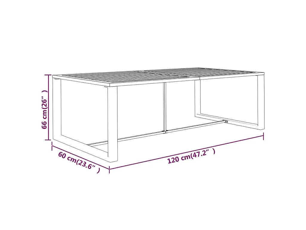 Mesa de comedor de jardín aluminio gris antracita 120x60x66cm