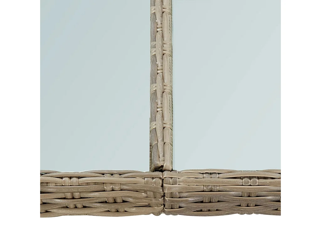 Tuintafel 200x100x74 cm glas en poly rattan bruin