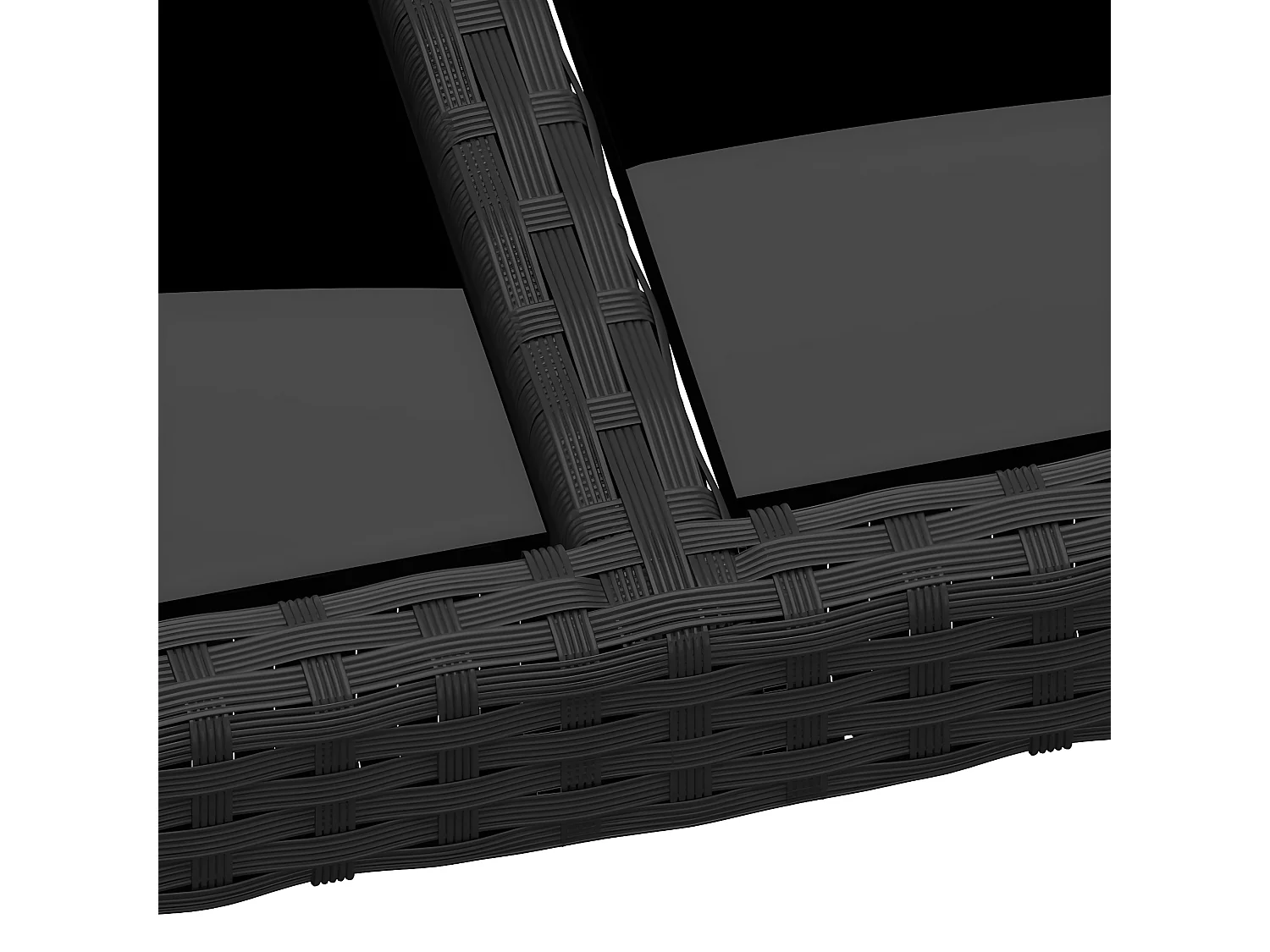 Mesa de jardim 250x100x75 cm vidro temperado e vime PE preto