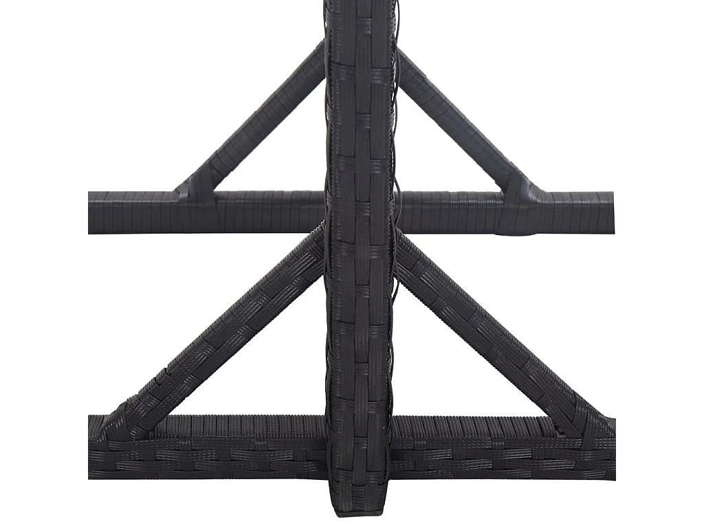Tuintafel 110x53x72 cm glas en poly rattan zwart