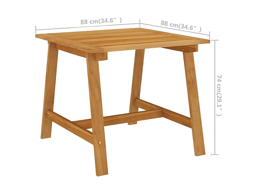 Mesa de jantar para jardim 88x88x74 cm madeira de acácia maciça