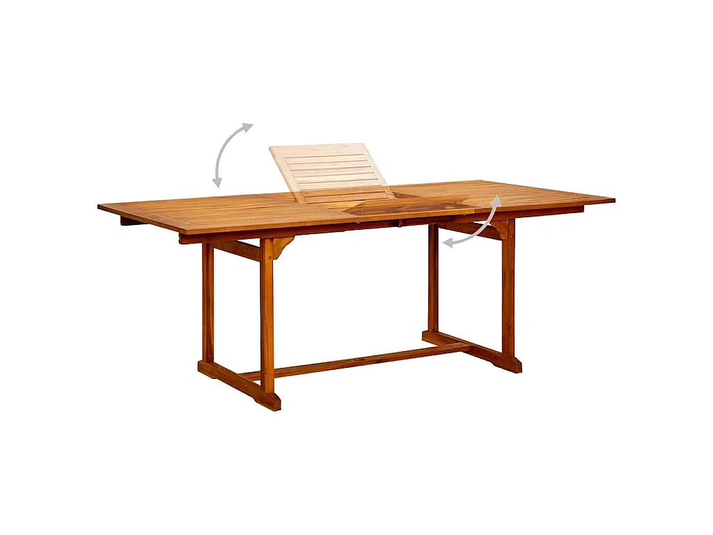 Mesa de comedor jardín madera maciza acacia (150-200)x100x75cm