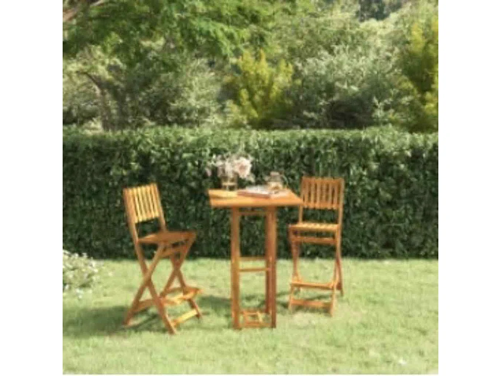 Tavolo da Bistrot 75x75x110 cm in Legno Massello di Acacia