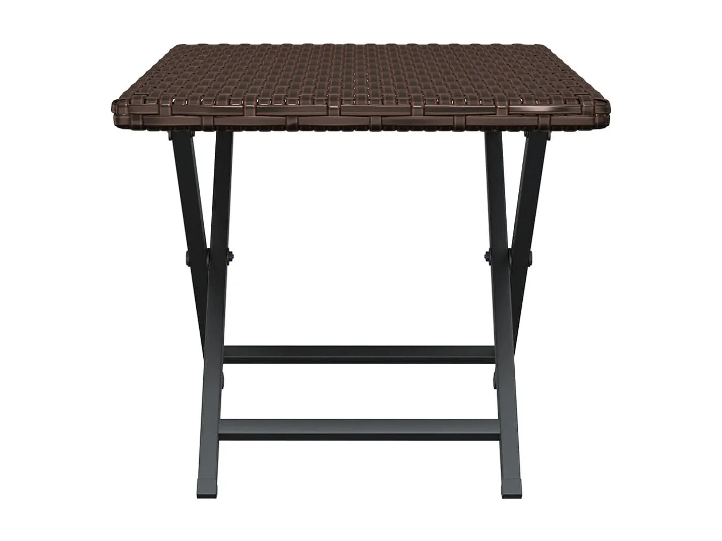 Table pliable marron 45x35x32 cm résine tressée