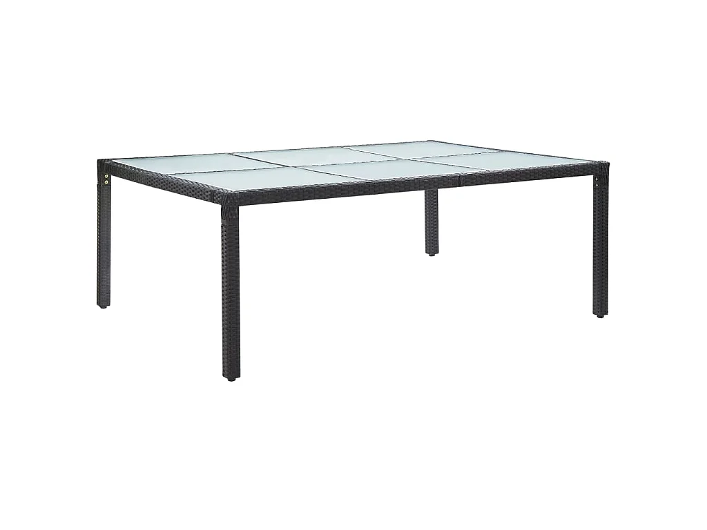 Tuintafel 200x150x74 cm poly rattan zwart
