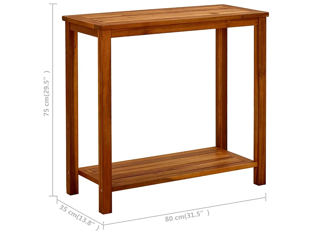 Garten-Konsolentisch 80x35x75 cm Massivholz Akazie
