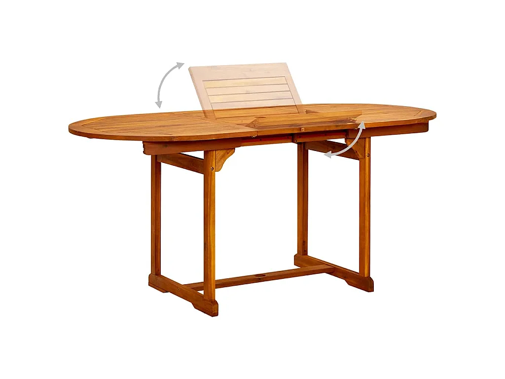 Mesa de comedor jardín madera maciza acacia (120-170)x80x75 cm