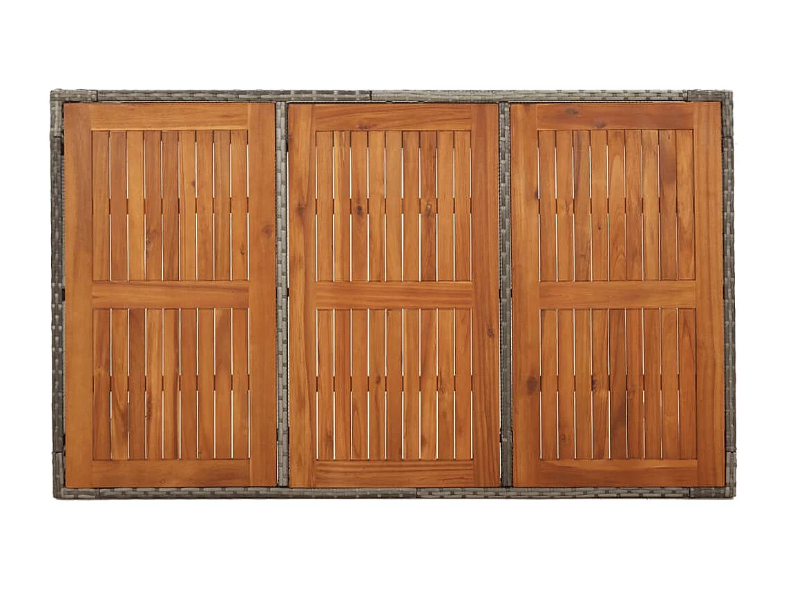 Table de jardin dessus en bois Gris 150x90x75 cm Résine tressée