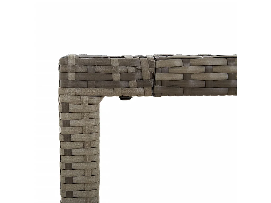 Mesa de jardim com tampo de madeira 150x90x75 cm vime PE cinza