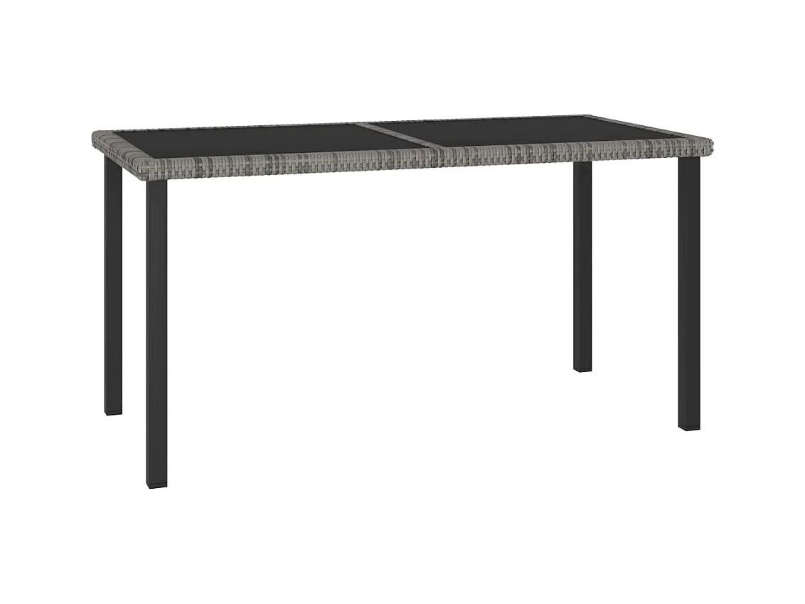 Table à dîner de jardin Gris 140x70x73 cm Résine tressée