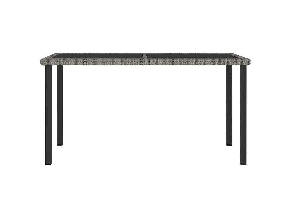 Tavolo da Pranzo da Giardino Grigio 140x70x73 cm in Polyrattan
