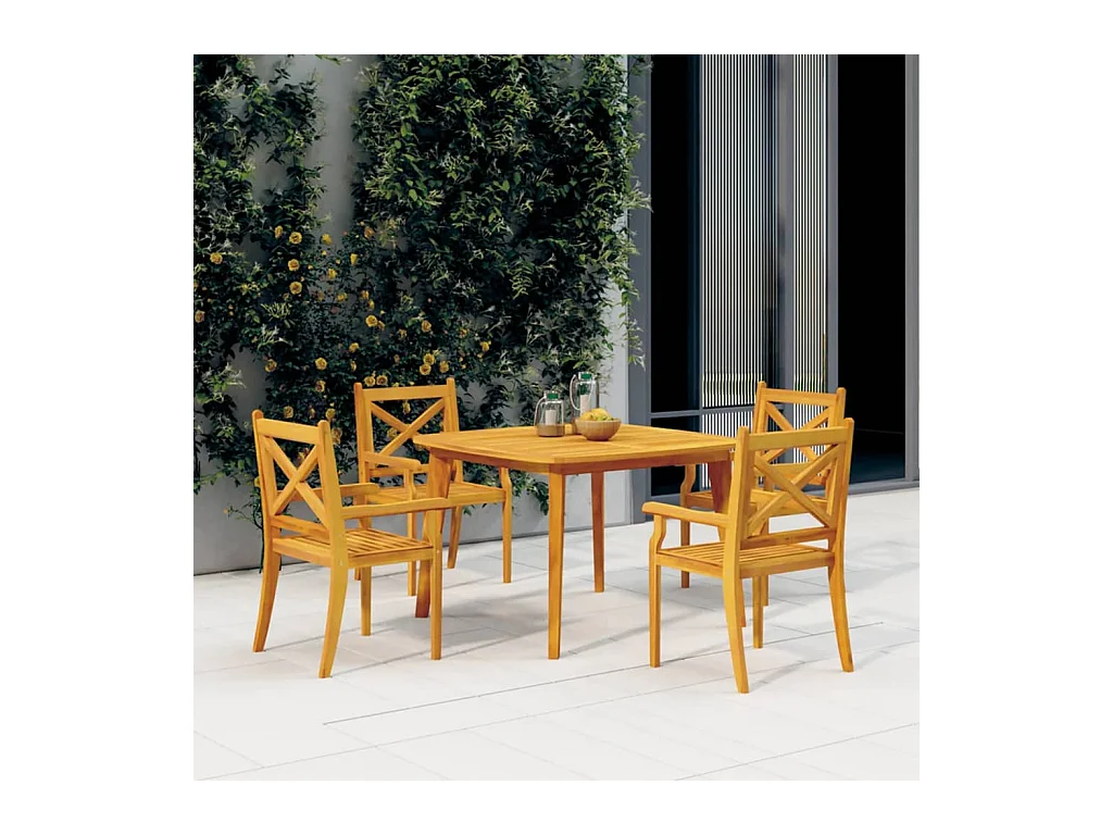 Table de jardin 110x110x75 cm Bois d'acacia solide