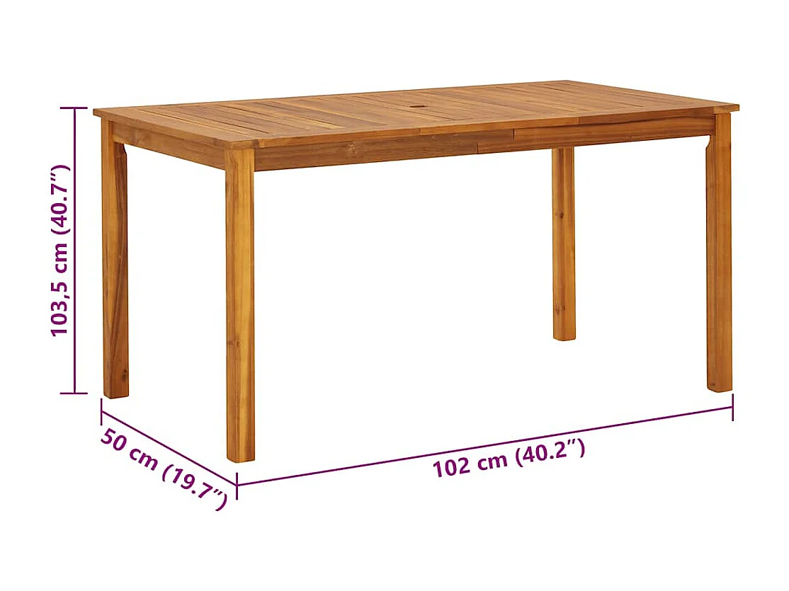 Tuintafel 140x80x74 cm massief acaciahout