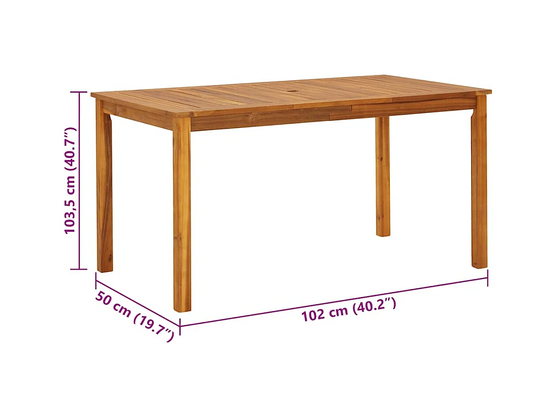 Table de jardin 140x80x74 cm Bois d'acacia massif